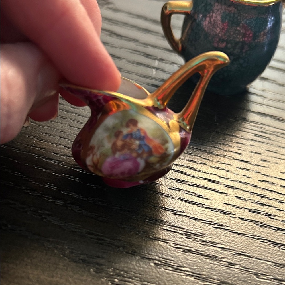 Vintage Limoges MiniaturePorcelain Pitchers - Picture 10 of 10